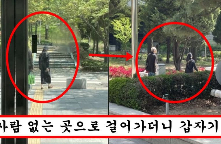 어제자 대학 캠퍼스에서 몰래 숨어서 00 하다가 걸려버린 홍상수 김민희 목겸담 사진,영상