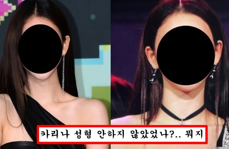 얼굴에 그 동안 손댄거 부작용 왔는지 충격적인 상태인 카리나 얼굴 근황